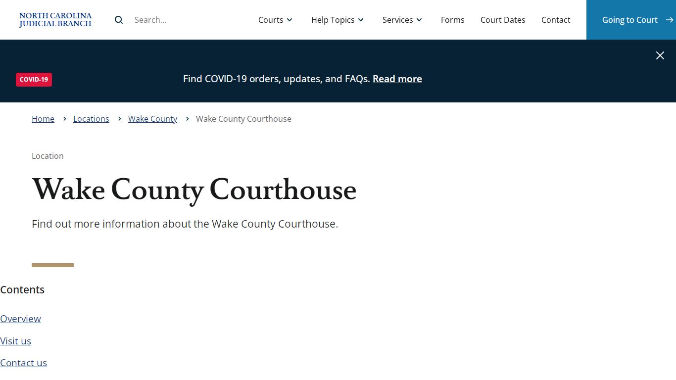 Wake County Courthouse | North Carolina Judicial Branch